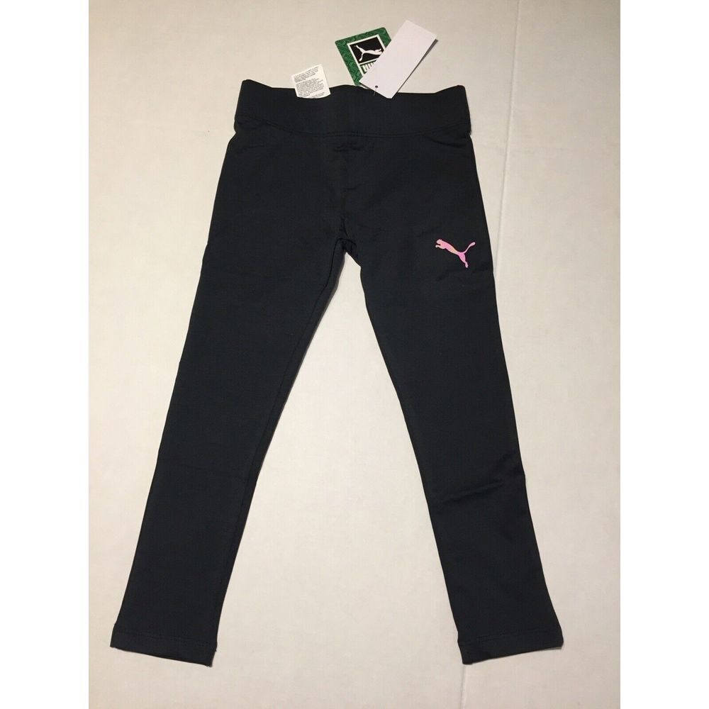 Puma Leggings 5 Girls Youth Leggings Full Length Athletic Black NWT